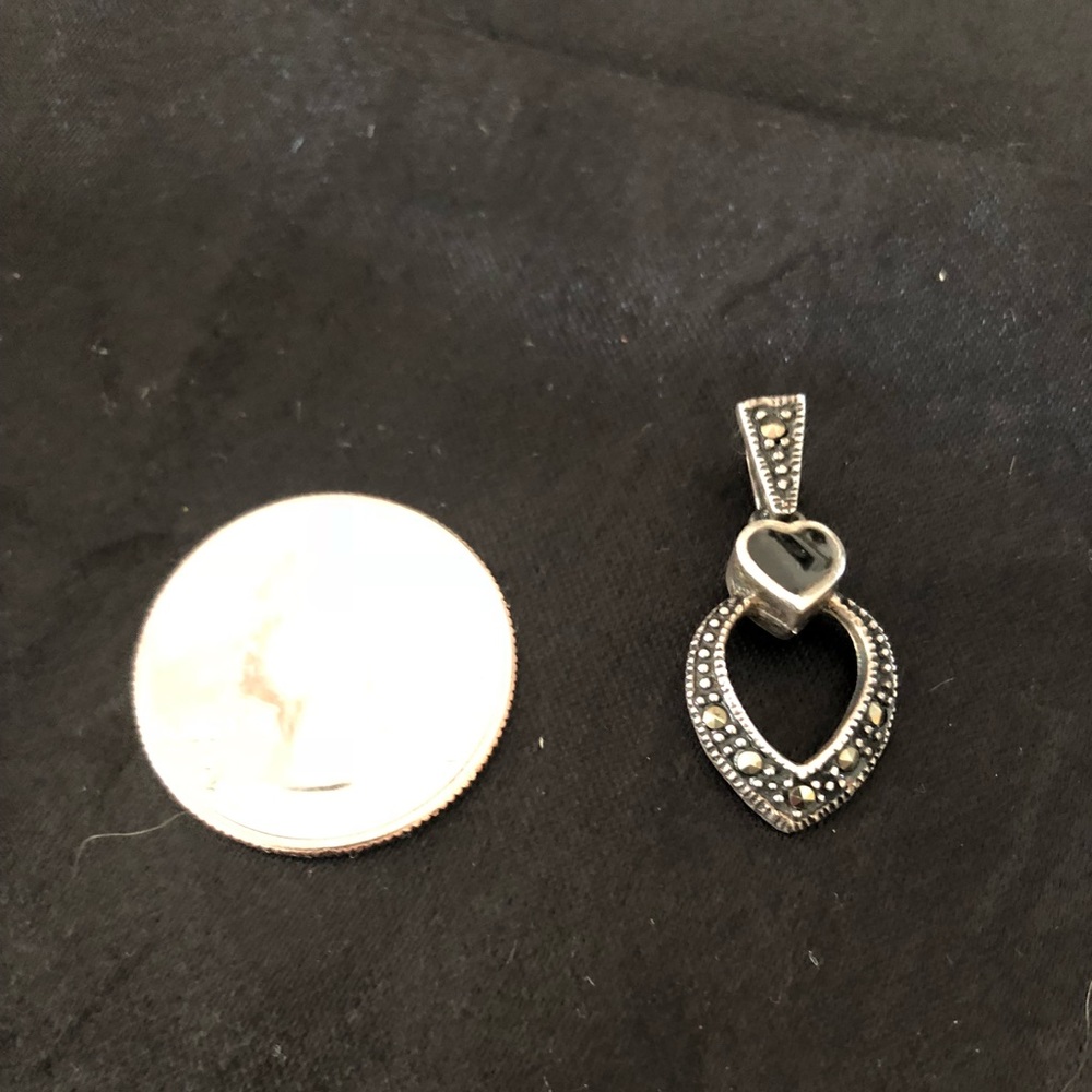Vintage 1940-1950 Sterling masonite stone pendent